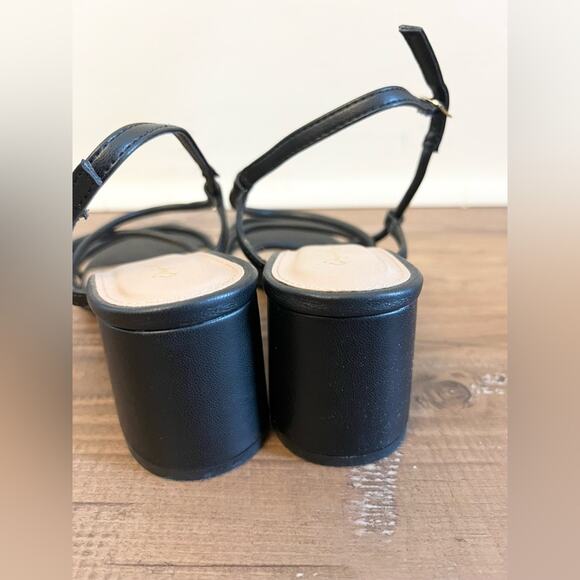 Qupid The Monica Black strappy Sandal chunky heel y2k block heel wedding party - Picture 7 of 9